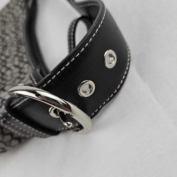 Coach hobo black gray purse with dust bag - Picture 8 of 15